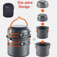 Load image into Gallery viewer, Naturehike Camping Ultralight Backpacking Aluminum Cookware Tableware Portable Kitchen Utensils Cooking Utensils Pot Pan Set