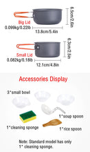 Load image into Gallery viewer, Naturehike Camping Ultralight Backpacking Aluminum Cookware Tableware Portable Kitchen Utensils Cooking Utensils Pot Pan Set