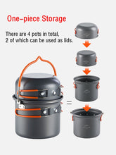Load image into Gallery viewer, Naturehike Camping Ultralight Backpacking Aluminum Cookware Tableware Portable Kitchen Utensils Cooking Utensils Pot Pan Set