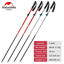 Load image into Gallery viewer, Naturehike Trekking Poles Nordic Aluminum Alloy Ultralight Collapsible