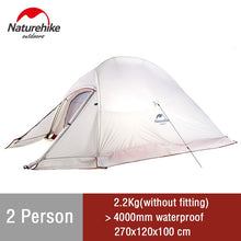 Load image into Gallery viewer, Naturehike Cloud Up 2 Tent Ultralight Camping Tent 1 2 Person Double Layer Waterproof Fishing Tent Backpacking Outdoor Tent