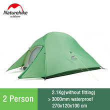 Load image into Gallery viewer, Naturehike Cloud Up 2 Tent Ultralight Camping Tent 1 2 Person Double Layer Waterproof Fishing Tent Backpacking Outdoor Tent