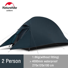Load image into Gallery viewer, Naturehike Cloud Up 2 Tent Ultralight Camping Tent 1 2 Person Double Layer Waterproof Fishing Tent Backpacking Outdoor Tent