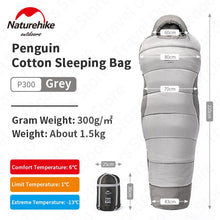 Load image into Gallery viewer, Naturehike Penguin Sleeping Bag Backpacking Cotton Sleeping Bag Warm Winter Sleeping Bag Outdoor Travel Camping Sleeping Bag
