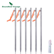 Load image into Gallery viewer, Boundless Voyage Outdoor Camping High Strength Titanium Alloy Tent Pegs Stakes Nails for Hard Snow Floor 20 24 30 35 40 cm
