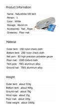 Load image into Gallery viewer, Naturehike 2019 New Arrive Vik Series Ultralight Waterproof White Outdoor Camping Tent For 1 Person Tent
