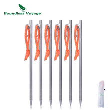 Load image into Gallery viewer, Boundless Voyage Outdoor Camping High Strength Titanium Alloy Tent Pegs Stakes Nails for Hard Snow Floor 20 24 30 35 40 cm
