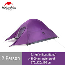 Load image into Gallery viewer, Naturehike Cloud Up 2 Tent Ultralight Camping Tent 1 2 Person Double Layer Waterproof Fishing Tent Backpacking Outdoor Tent
