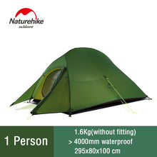 Load image into Gallery viewer, Naturehike Cloud Up 2 Tent Ultralight Camping Tent 1 2 Person Double Layer Waterproof Fishing Tent Backpacking Outdoor Tent
