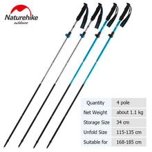 Load image into Gallery viewer, Naturehike Trekking Poles Nordic Aluminum Alloy Ultralight Collapsible
