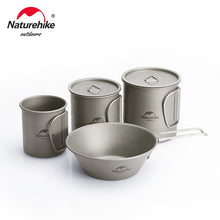 Load image into Gallery viewer, Naturehike Lightweight Titanium Flatware Set Folding Water Cup Mug Tableware Outdoor Cookware Dinner Bowl  NH20CJ005
