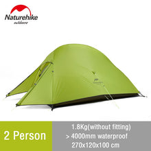 Load image into Gallery viewer, Naturehike Cloud Up 2 Tent Ultralight Camping Tent 1 2 Person Double Layer Waterproof Fishing Tent Backpacking Outdoor Tent
